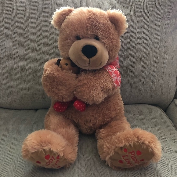Heads & Tales Valentine Plush Bear and Puppy Love Dog Stuffed Animal Toy Set - Picture 1 of 5